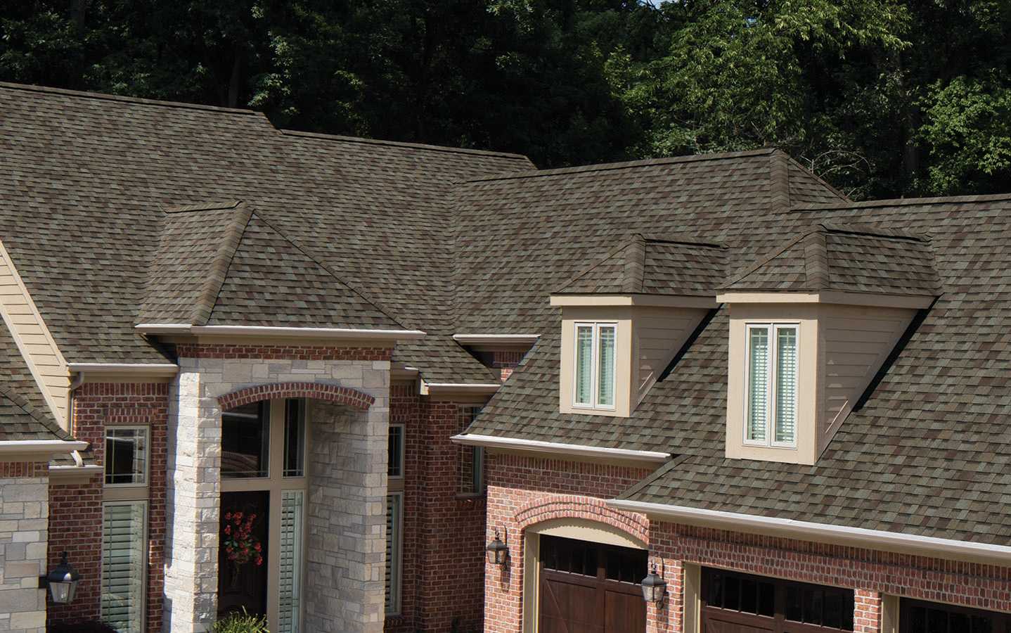 Asphalt shingle roof on a residential home
